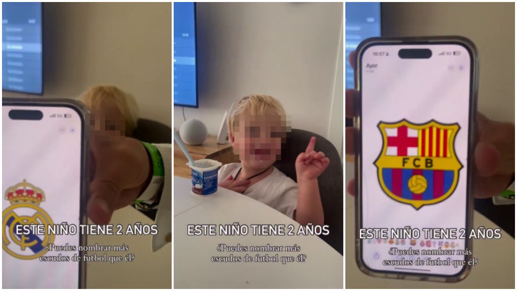 El niño de dos años que se conoce todos los escudos de LALIGA EA SPORTS: "Barça, caca"