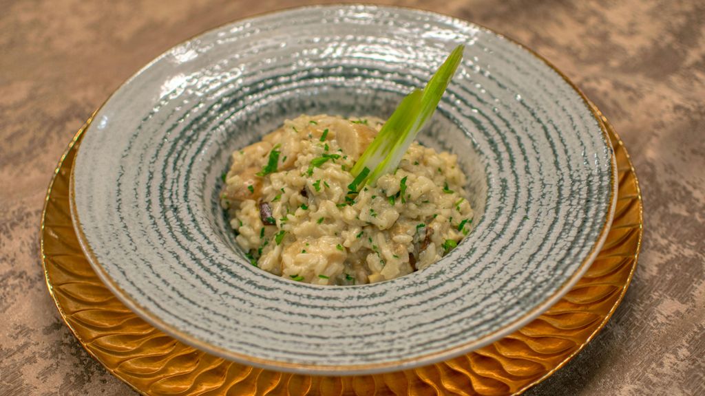 Risotto de setas y espinacas