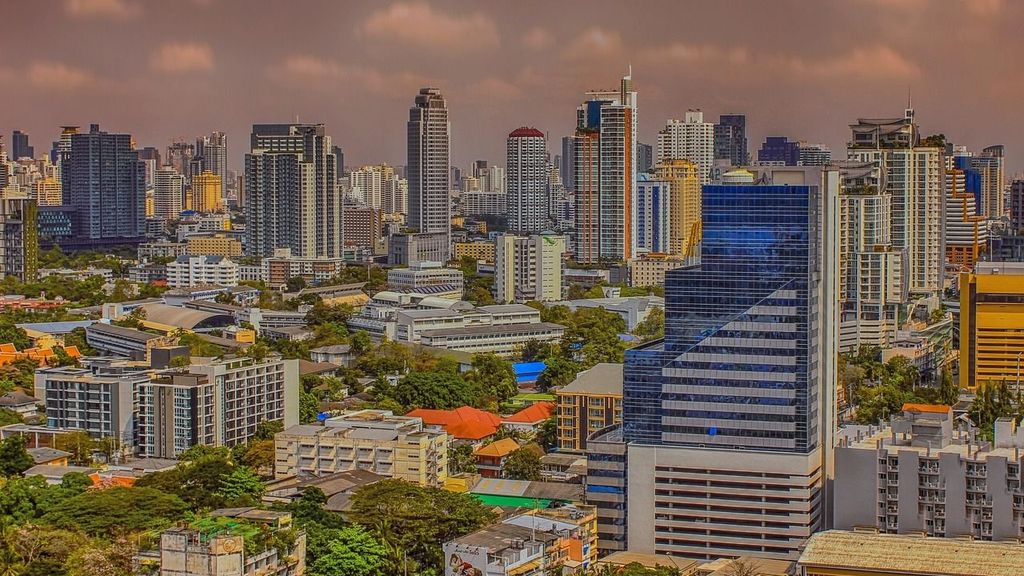 Vista aérea de Bangkok, capital de Tailandia