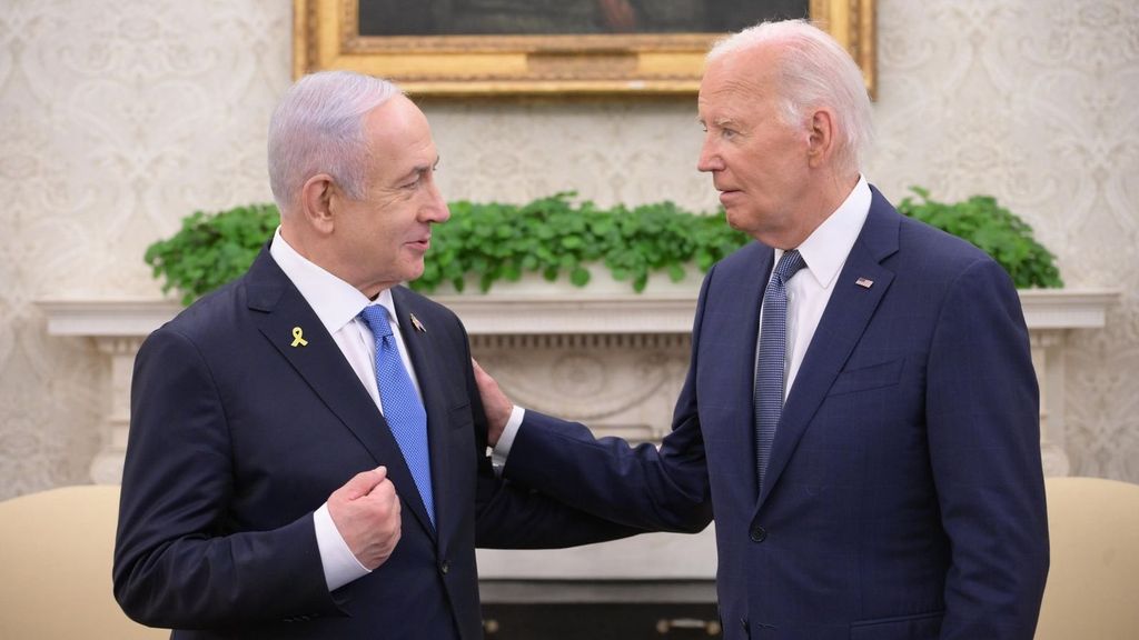 El presidente de Israel, Benjamin Netanyahu y el presidente de Estados Unidos, Joe Biden