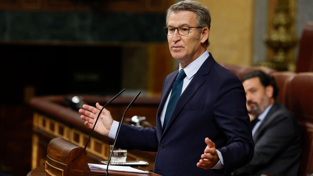 El presidente del PP, Alberto Núñez Feijóo interviene en el Congreso