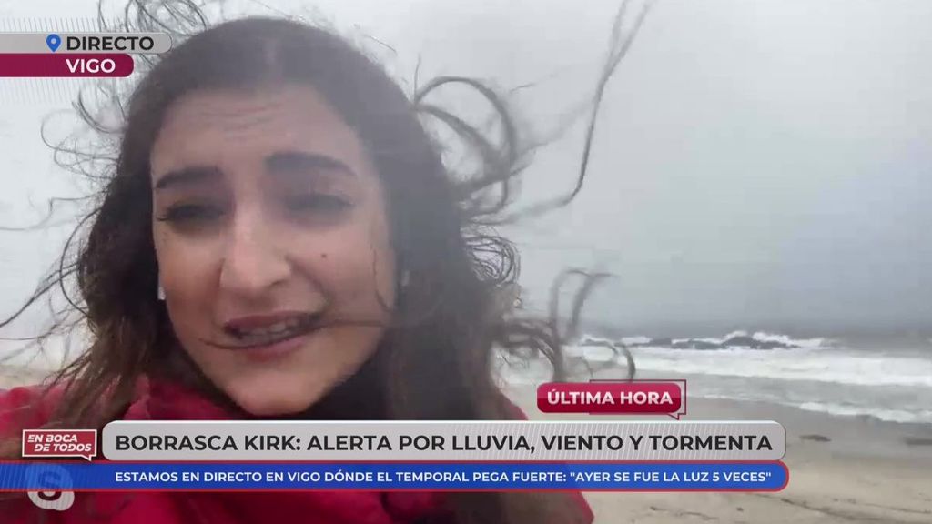 Una reportera relata los fuertes estragos del 'exhuracán Kirk' desde Vigo: "Ha sido una noche horrible"