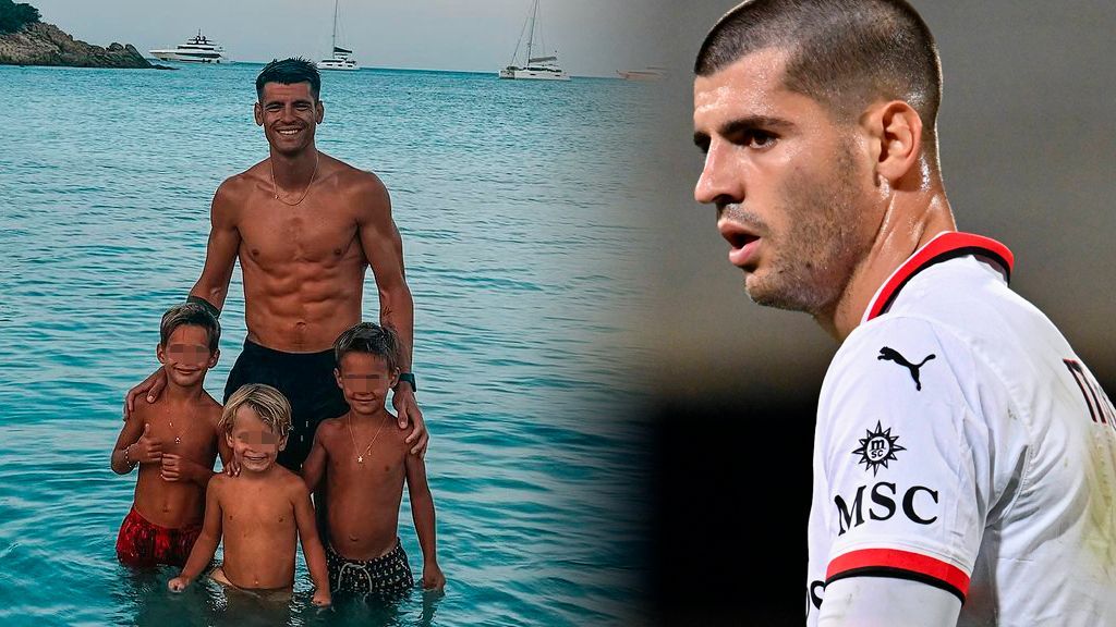 Álvaro Morata y sus hijos
