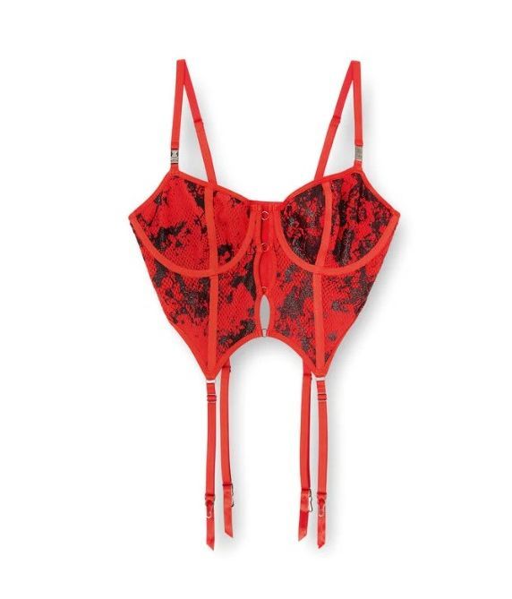 Bustier con tirantes de malla metalizada