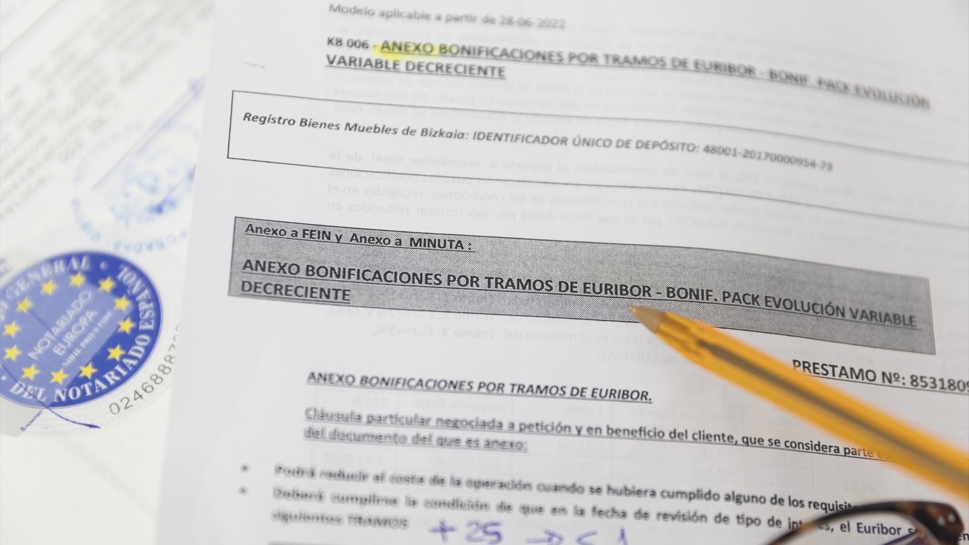 Documentación para la firma de una hipoteca.