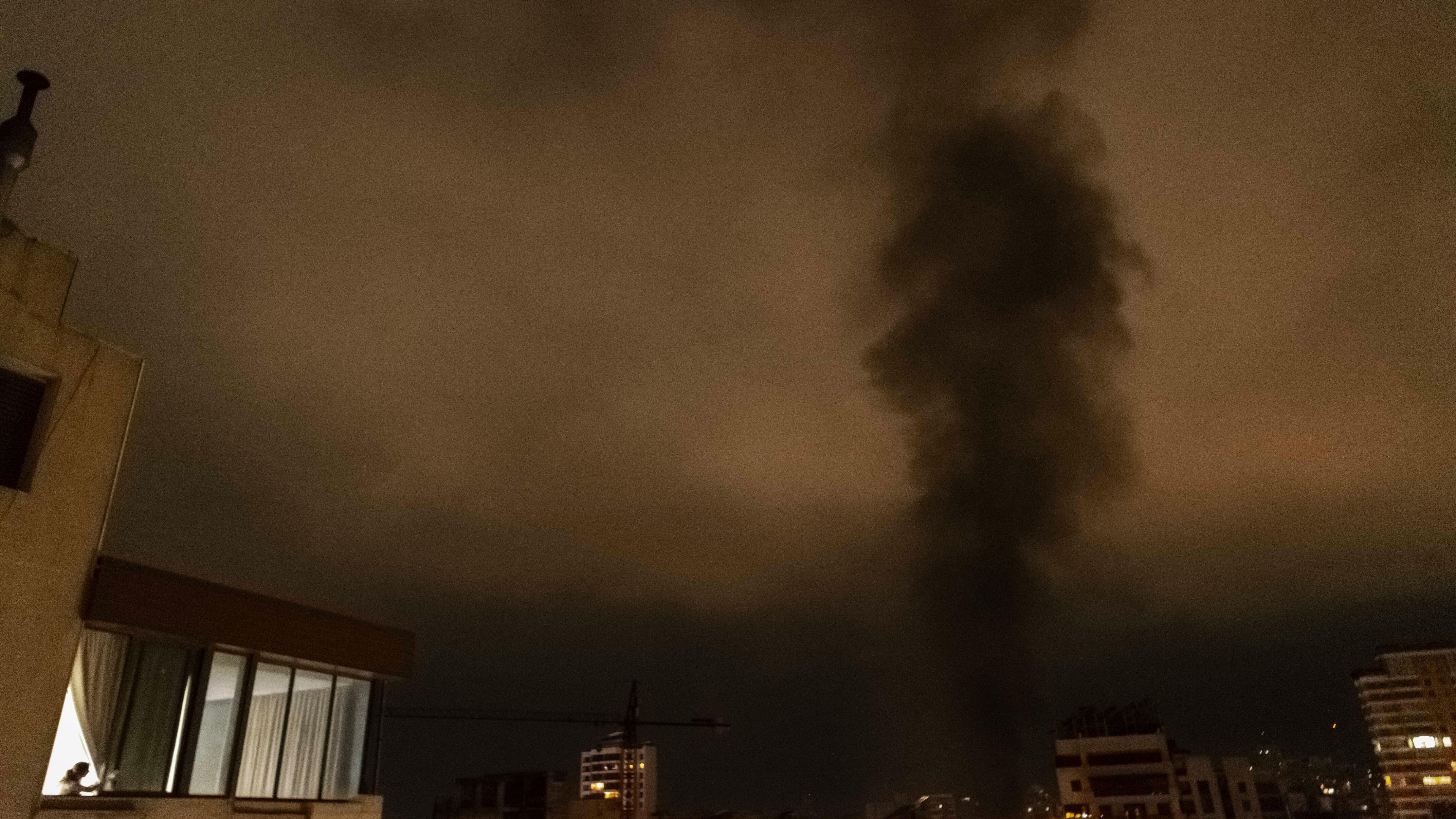 El distrito de Ras al Nabaa, en el centro de Beirut, la capital de Líbano, tras un ataque israelí