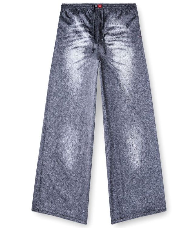 Pantalones de pijama de satén con look denim