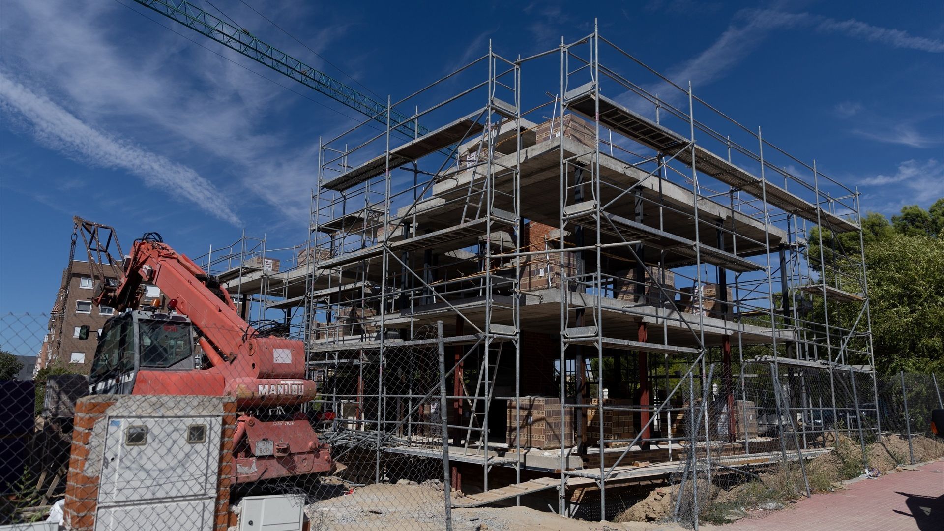 Vista general de las obras de vivienda nueva en Madrid.
