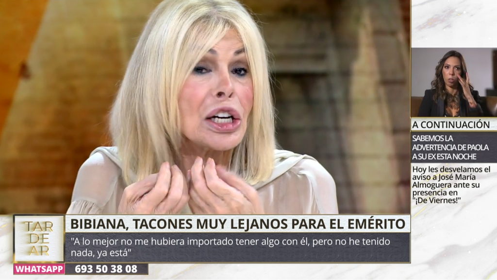 Bibiana Fernández en 'TardeAR' explicando su supuesto encuentro con el emérito