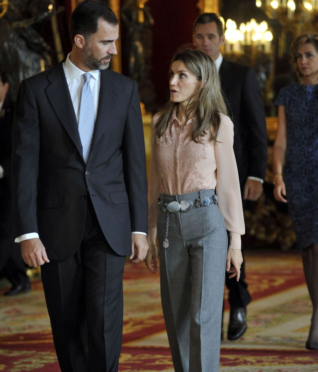 Felipe y Letizia el 12 de octubre de 2010.