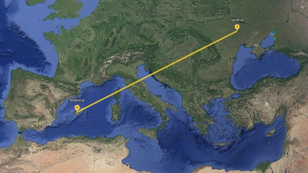 Trayecto de Mallorca a Ucrania