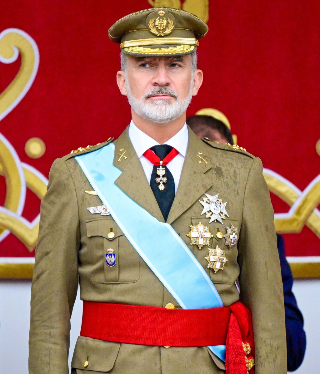 El rey Felipe durante el desfile del Día de la Hispanidad 