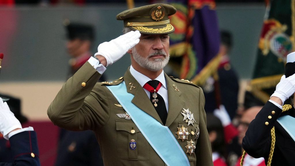 El rey Felipe durante el desfile del Día de la Hispanidad