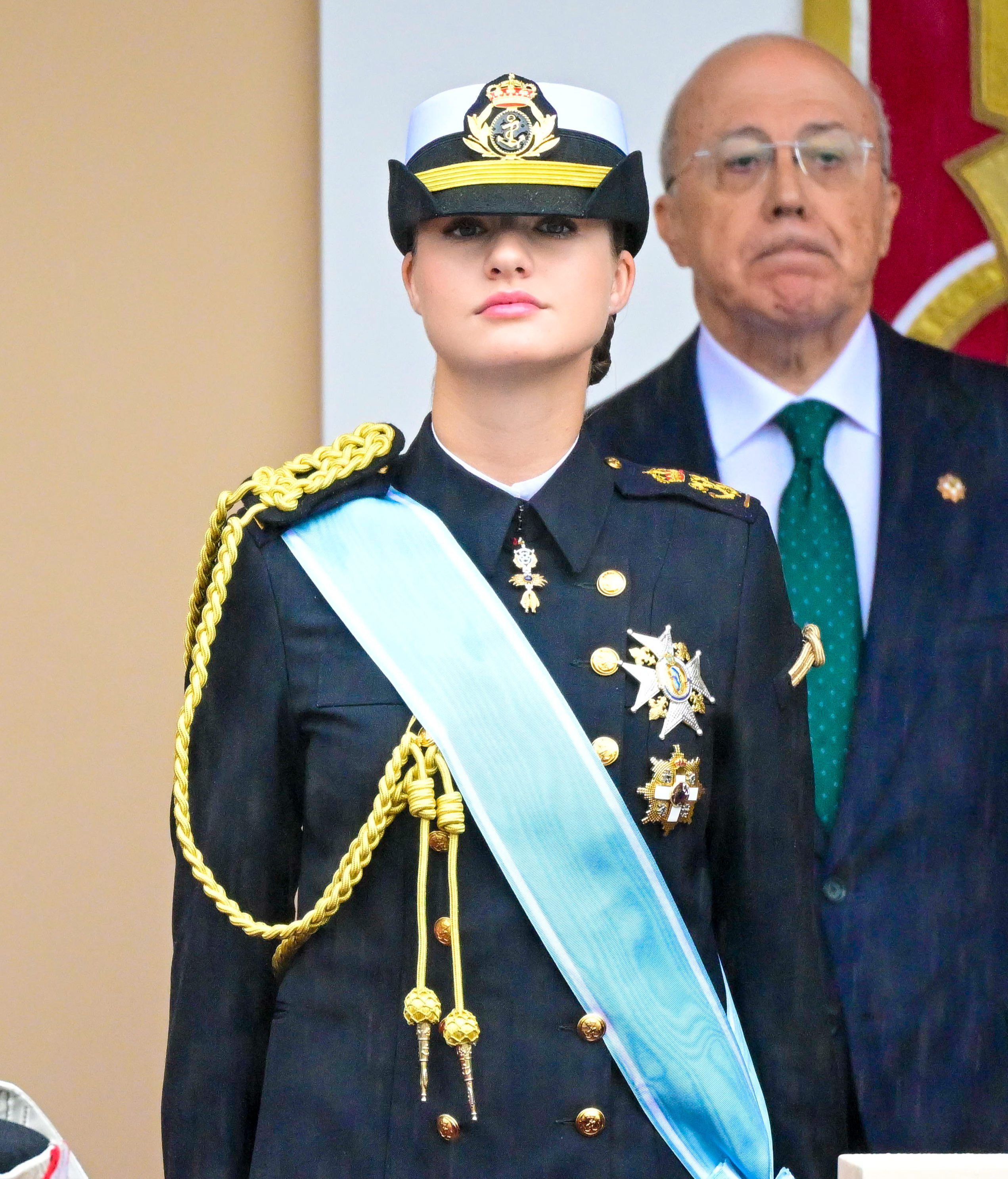 La princesa Leonor durante el desfile del Día de la Hispanidad