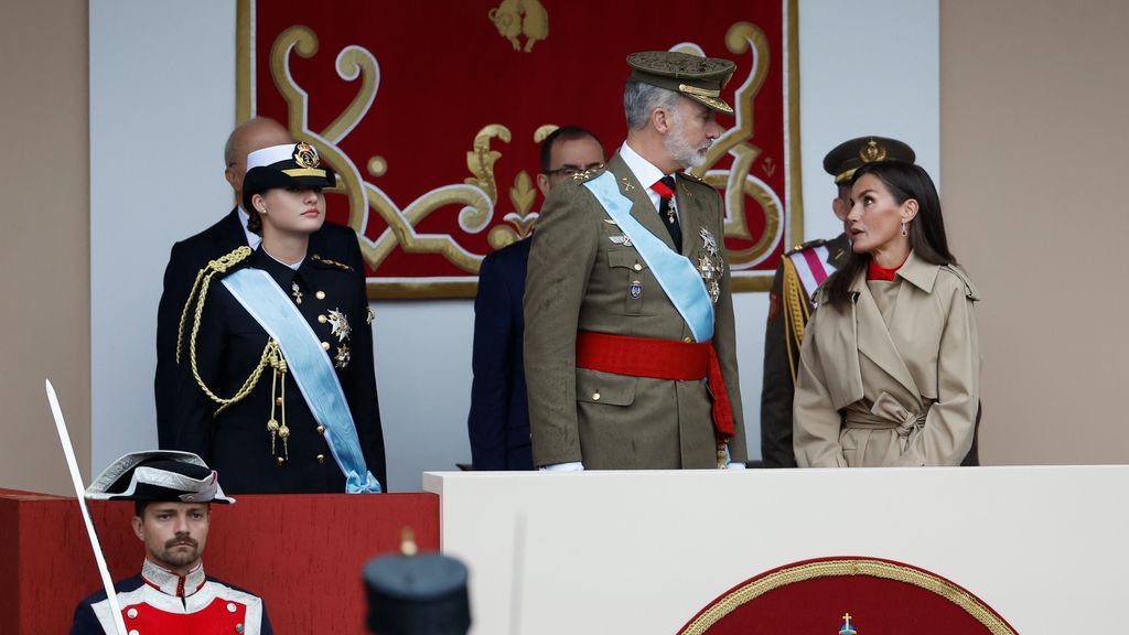 Los reyes Felipe y Letizia y la princesa Leonor este 12 de octubre.