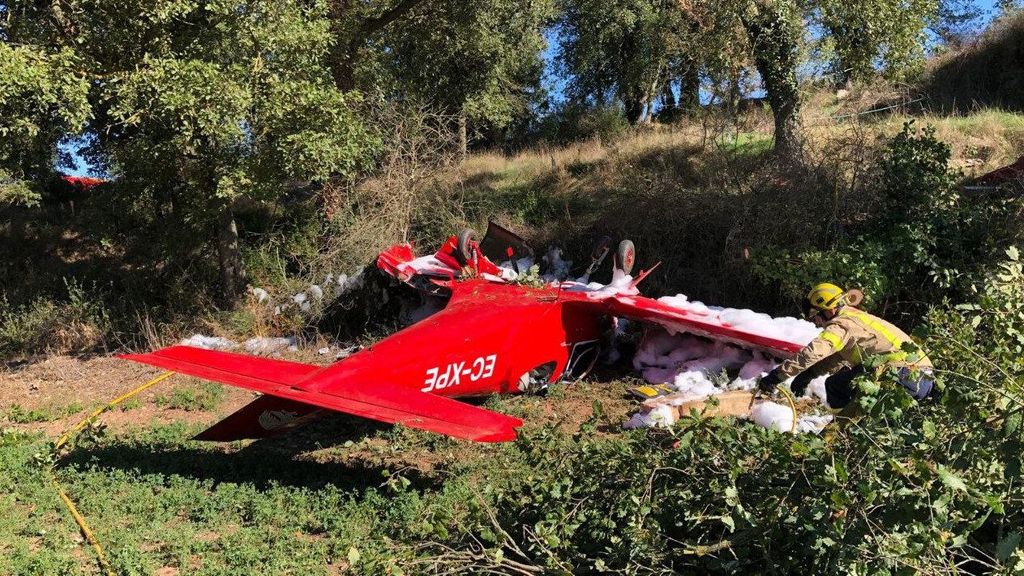 Ultraligero accidentado en Moyá, Barcelona