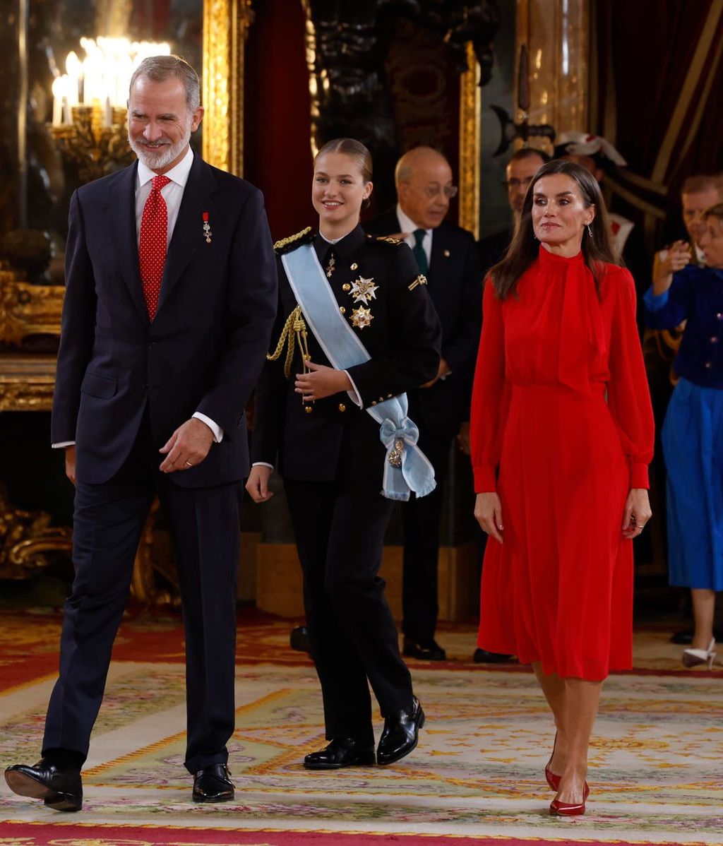 El rey Felipe, la princesa Leonor y la reina Letizia el pasado 12 de octubre.