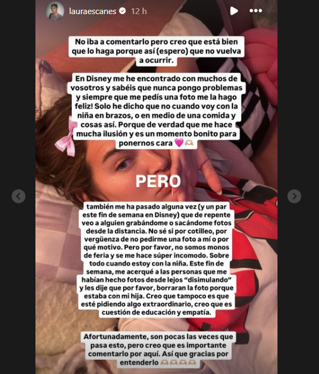 Laura Escanes cuenta lo que ha ocurrido en Disney con su hija Roma