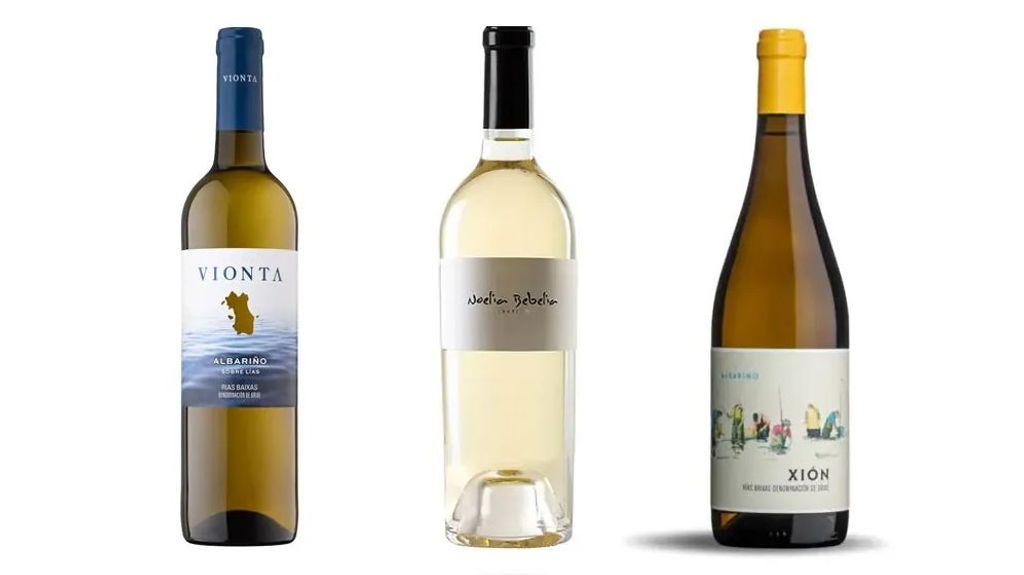 Los tres vinos premiados en la Festa do Albariño 2024