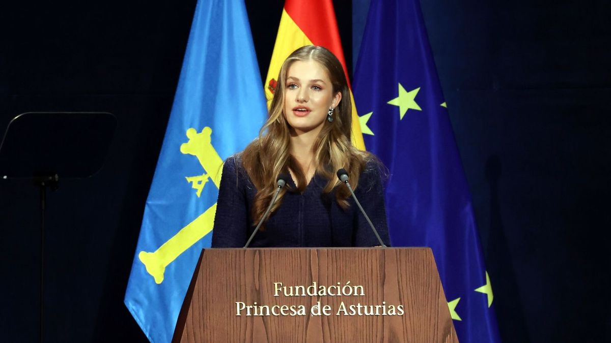 Leonor durante su discurso en los Premios Princesa de Asturias 2023