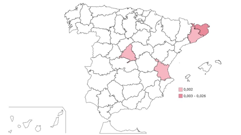 Mapa de distribución del apellido Nonó