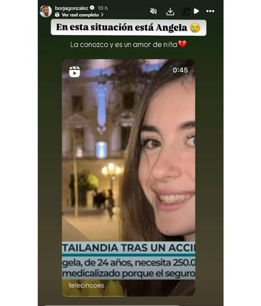 Borja González, de 'LIDLT', ha pedido ayuda para Ángela Agudo, la joven que está en coma en Tailandia