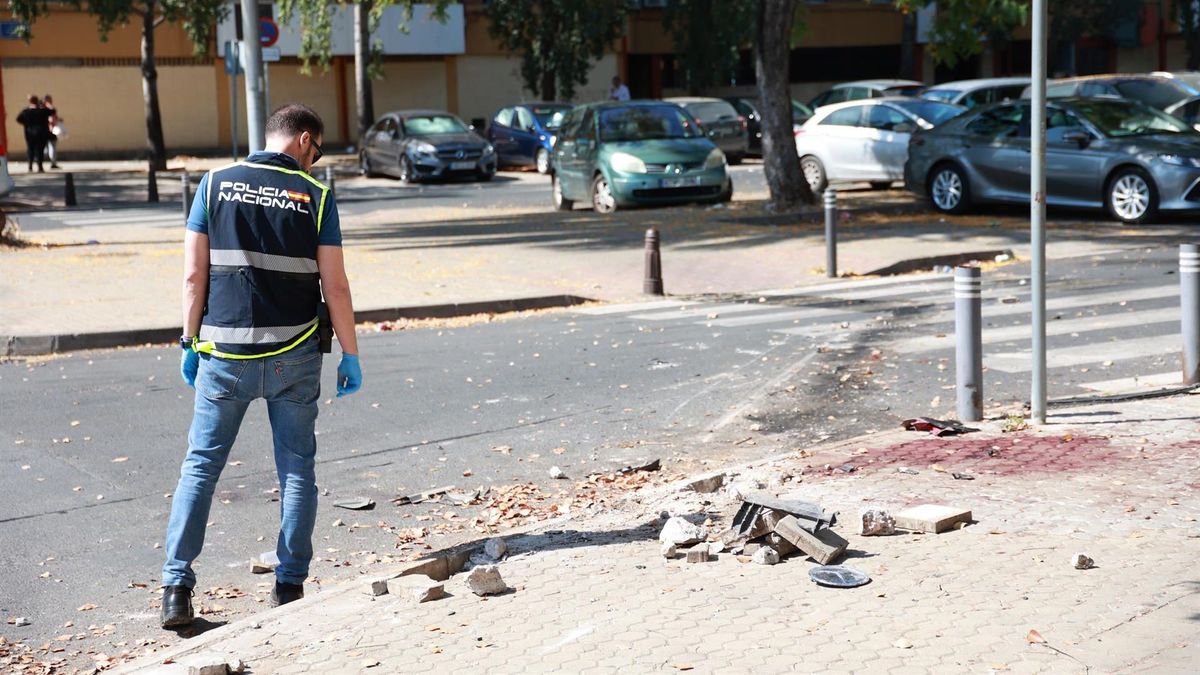 Efectivos de la Policía científica inspeccionan el lugar donde se produjo el tiroteo