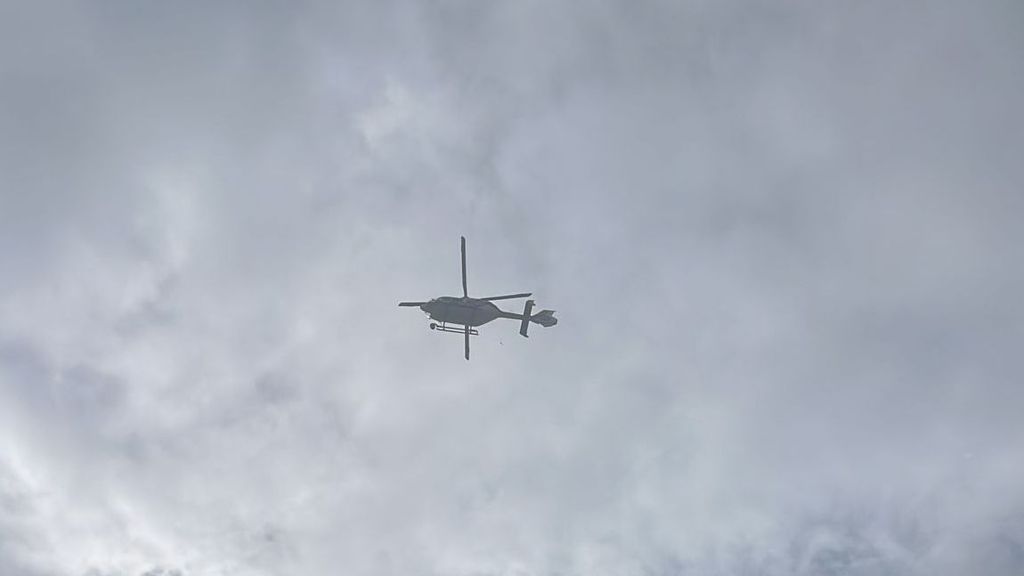 Helicóptero de la Policía Nacioanl sobrevuela la zona