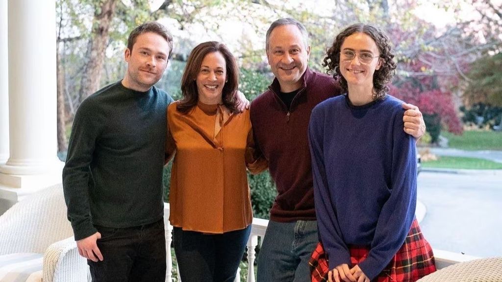 Kamala Harris, con su familia