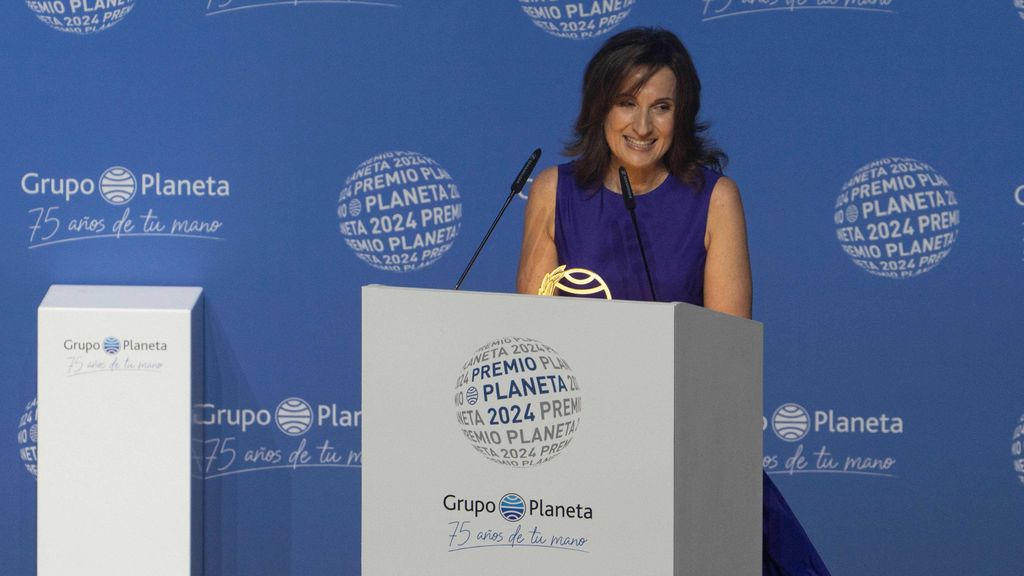 Paloma Sánchez Garnica durante su discurso en los Premios Planeta