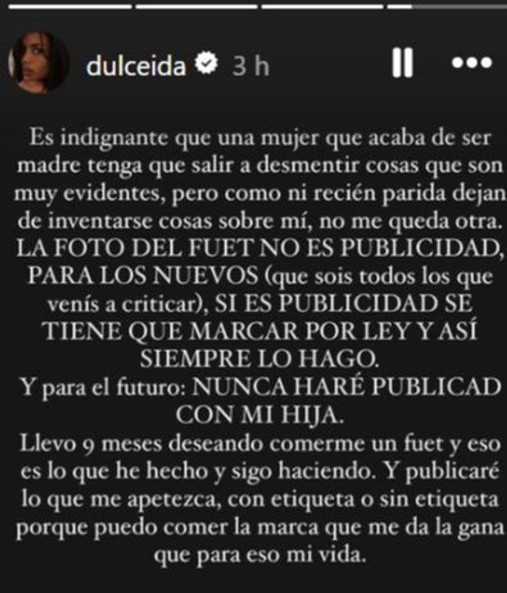 Dulceida a través de sus historias temporales.