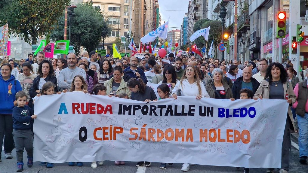 Imagen de la manifestación de este miércoles en Vigo, Pontevedra