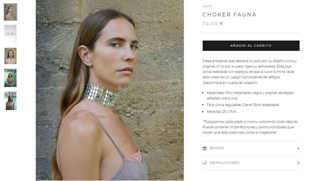 Captura del 'choker fauna' en la web de 'Non Standard'