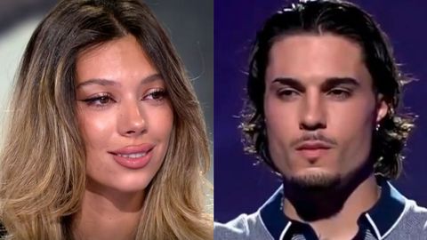 Alejandra Rubio y Carlo Costanzia se retratan en un cuadro el uno al otro y muestran el resultado