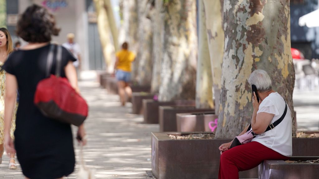 Una mujer, ajena a esta información, pasea por Vitoria