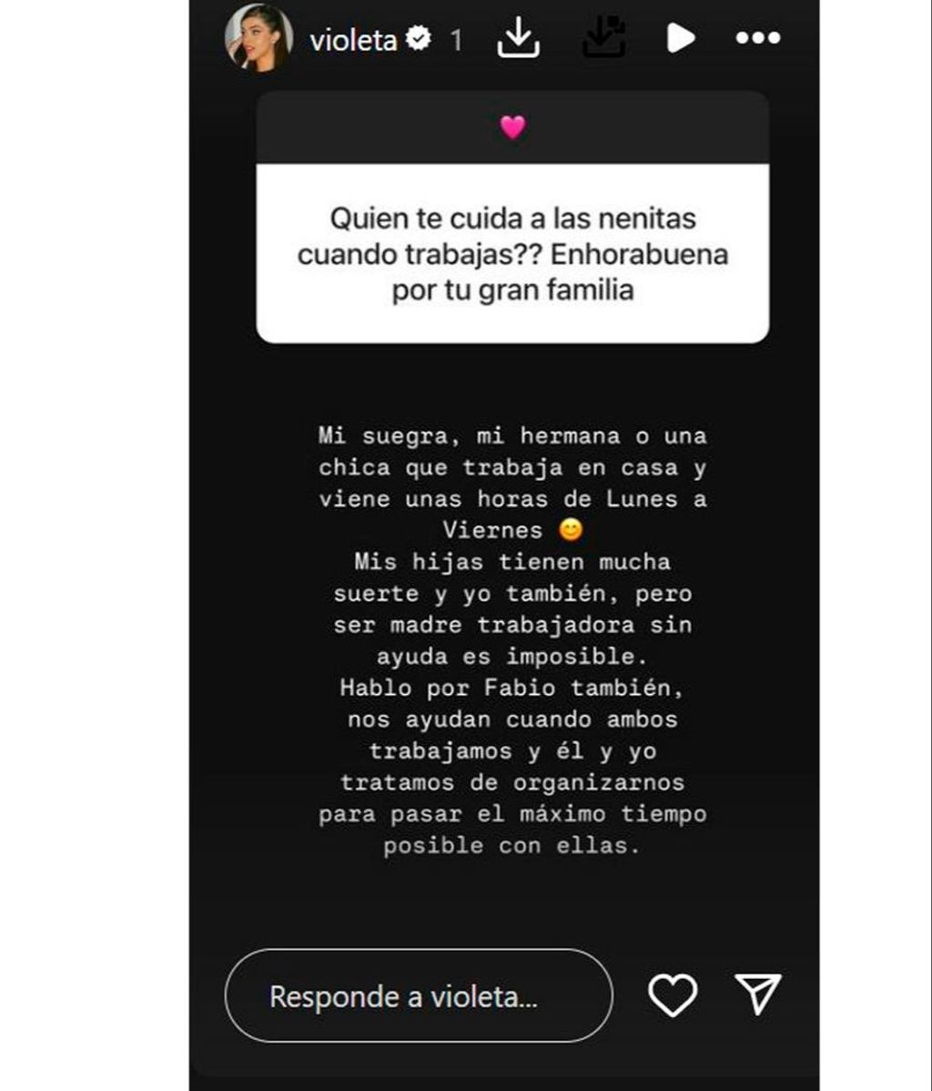 Violeta Mangriñán habla por primera vez de la chica que cuida a sus hijas