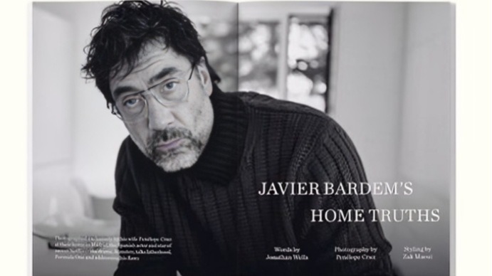 Javier Bardem en la revista.