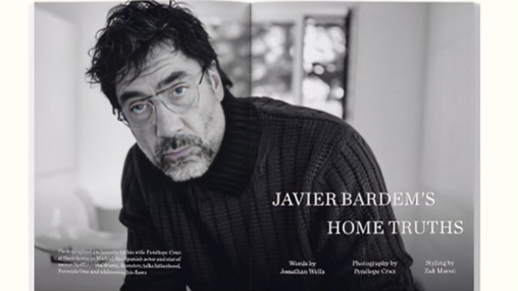 Javier Bardem en la revista.