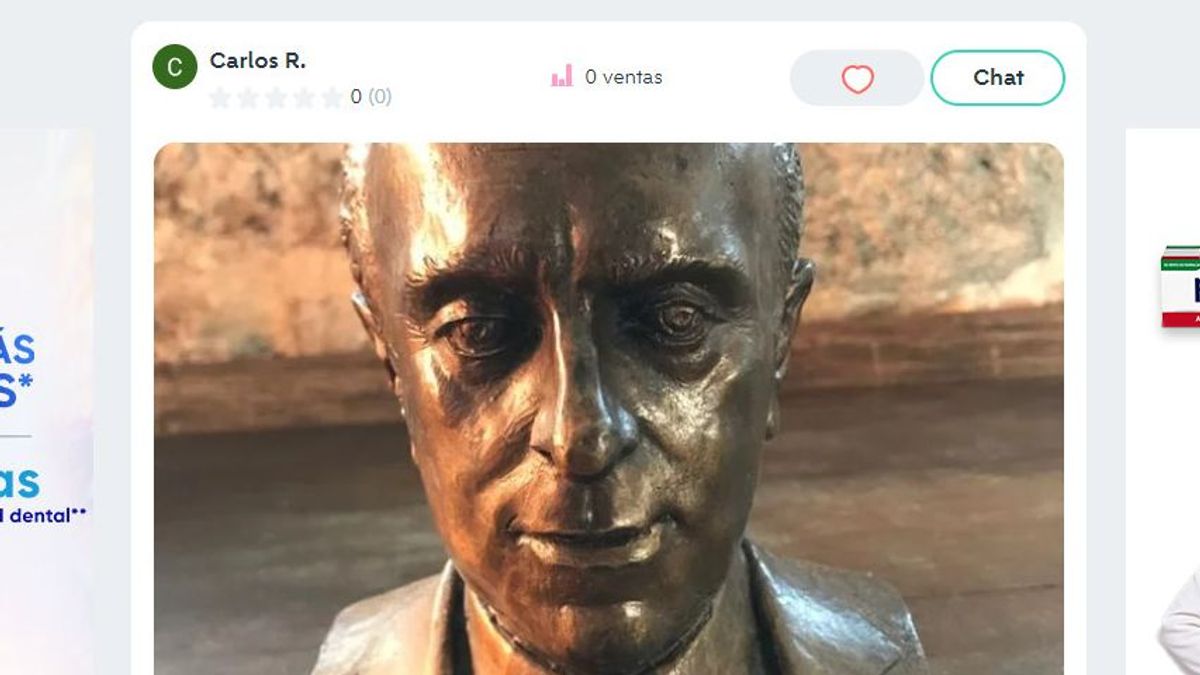 Captura del anuncio con el busto del político gallego a la venta en una conocida plataforma de compra-venta