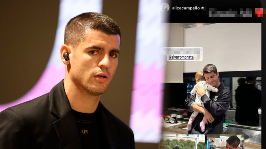 La respuesta de Álvaro Morata a la felicitación de Alice Campello (Fotomontaje con imágenes de Wochit e Instagram: @alvaromorata)