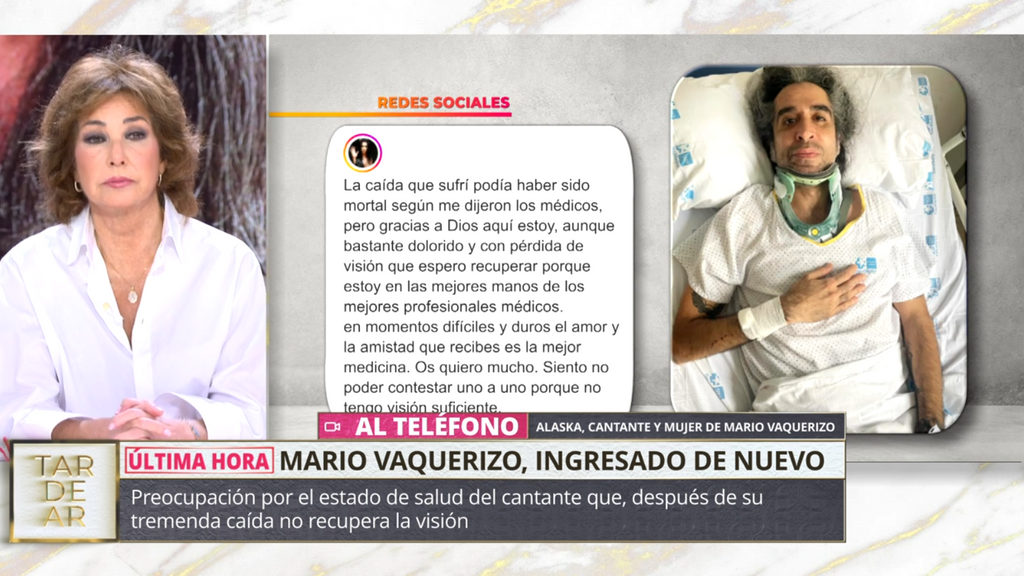 Alaska aclara cómo se encuentra Mario Vaquerizo tras su nuevo ingreso en el hospital: "Es asustadizo y está tan malito..."