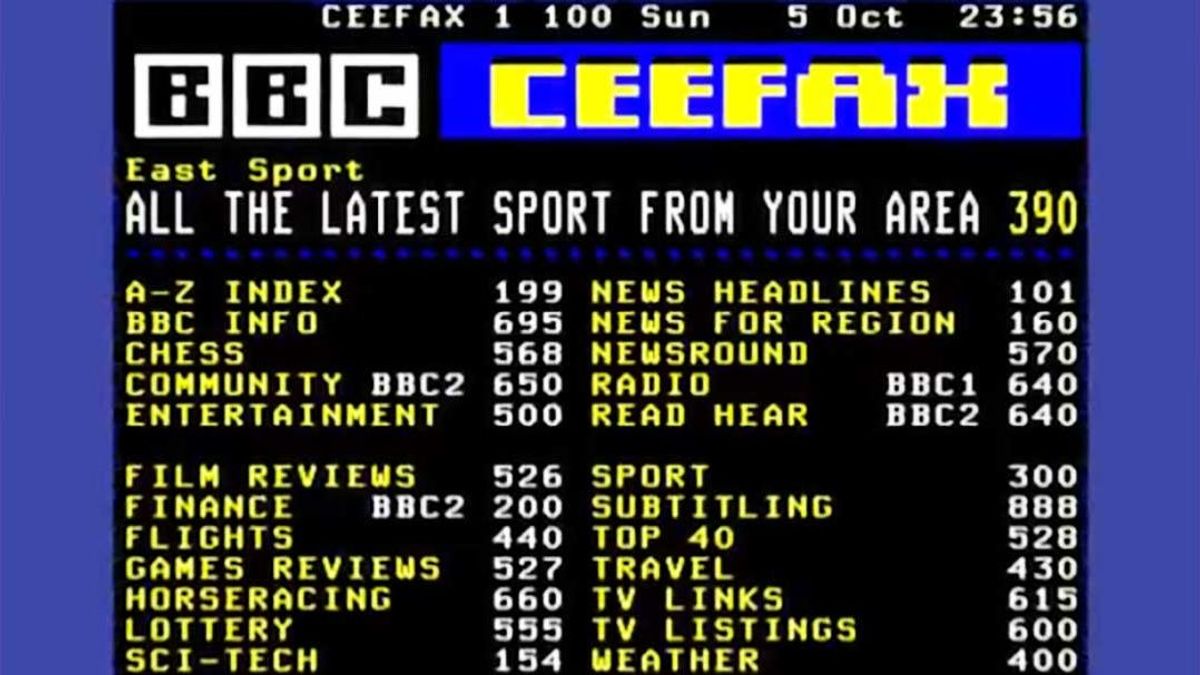 Ceefax, el 'teletexto' de la BBC