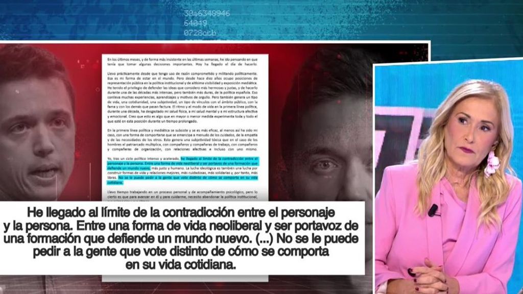 Cristina Cifuentes, sobre la dimisión de Iñigo Errejón: ''Si ha habido violencia machista, es un delito gravísimo''