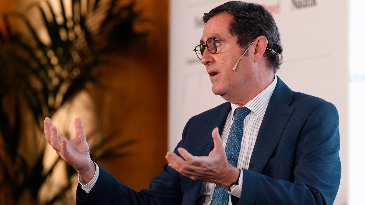 El presidente de la CEOE, Antonio Garamendi durante su intervención en el Foro Forbes Summit Reinventing Spain