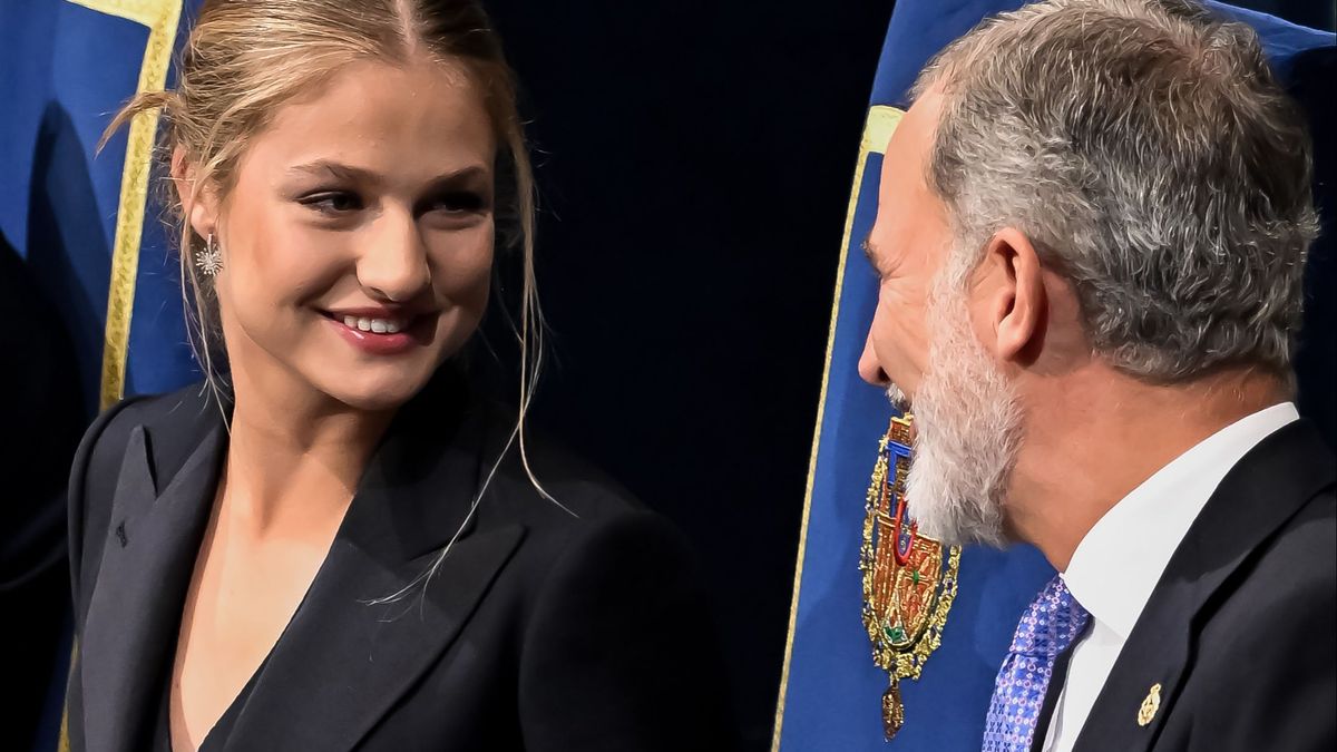 Leonor y Felipe VI, durante la ceremonia