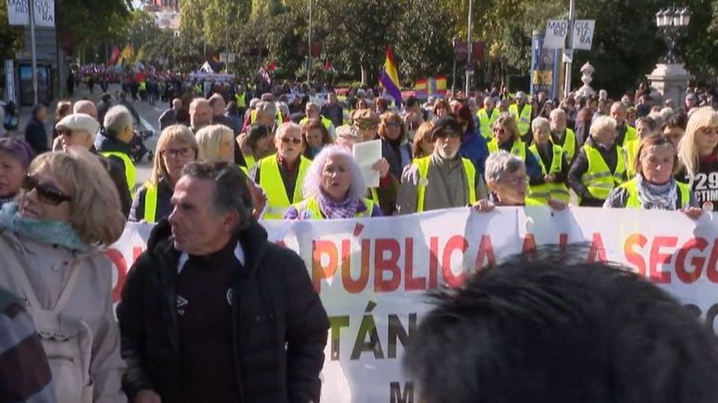 Manifestación en Madrid e defensa del sistema público de pensiones