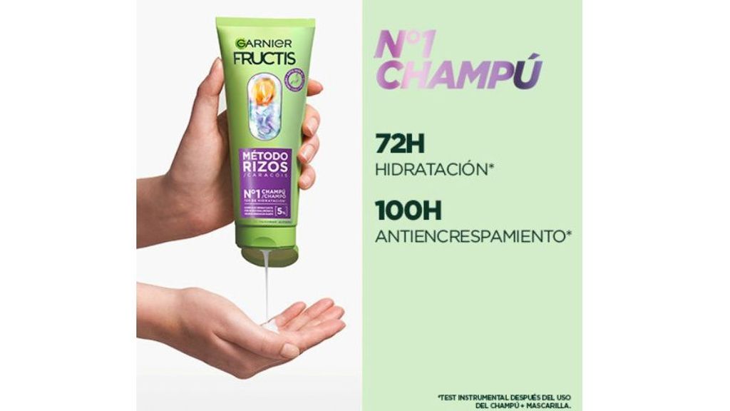 El champú Fructis Método Rizos es el aliado perfecto para realzar la belleza de tus rizos.