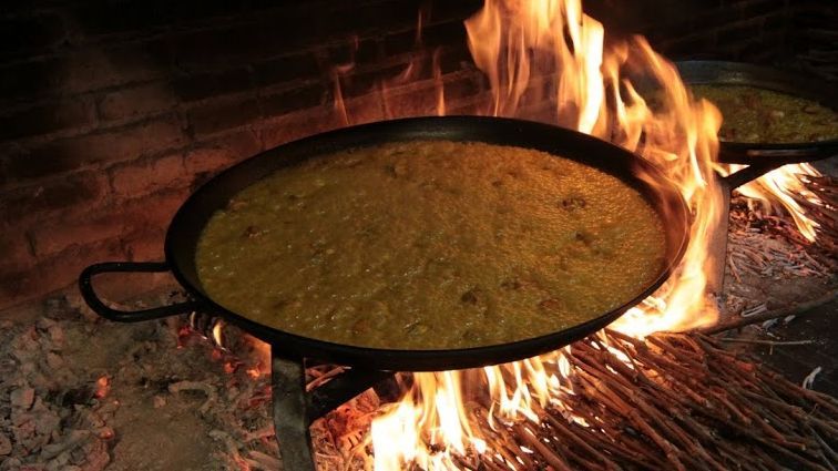 Preparación del arroz en Casa Elías