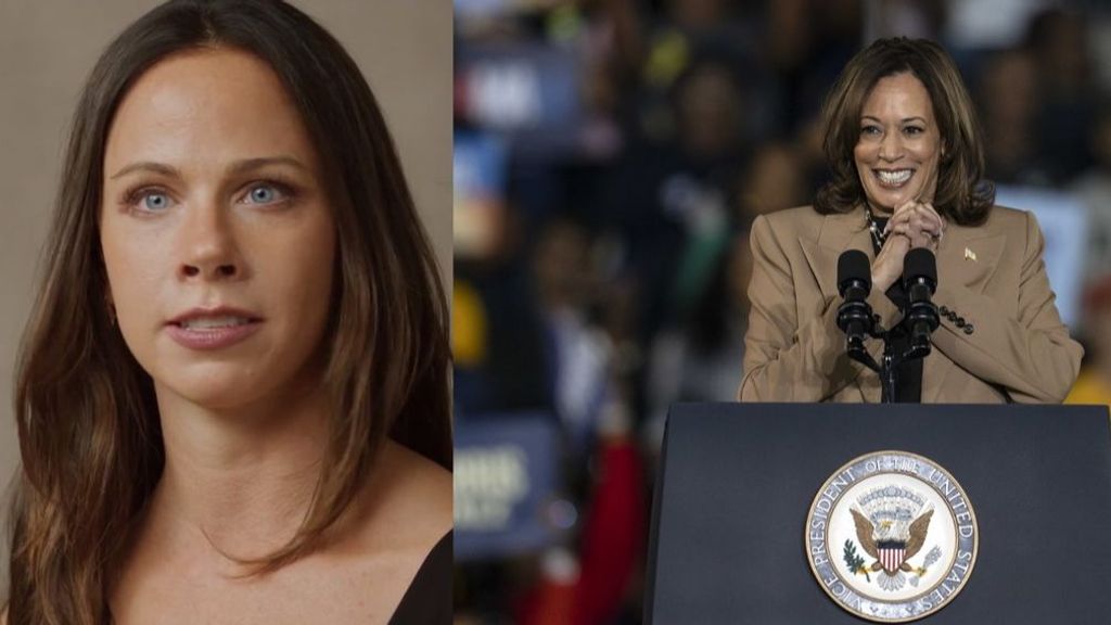 Barbara Pierce Bush , hija del expresidente George W. Bush, y Kamala Harris