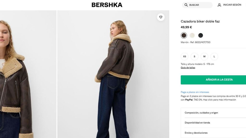 Captura de la web de Bershka